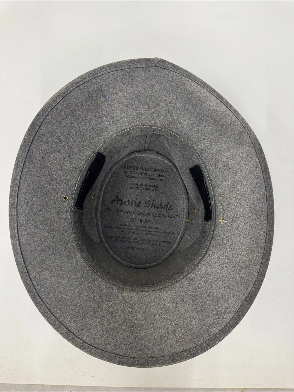 Vintage Aussie Shade Grey Outback Hat Size Medium